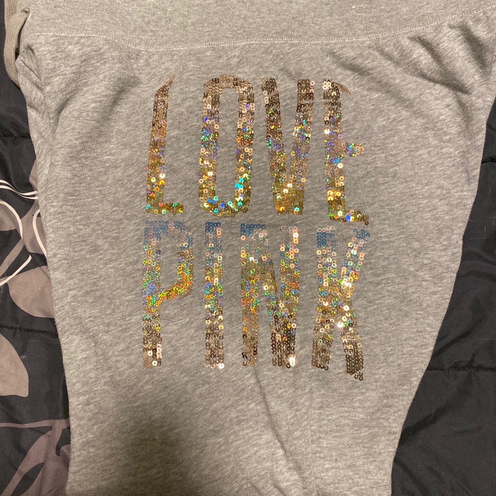 Gray Victoria's Secret Pink sequin sweatpants